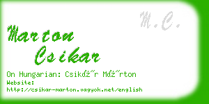 marton csikar business card